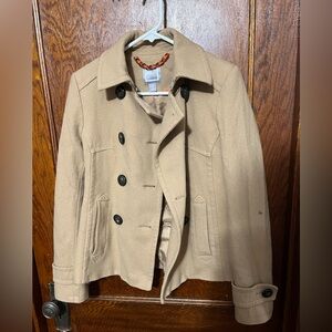 Jcp tan peacoat size s